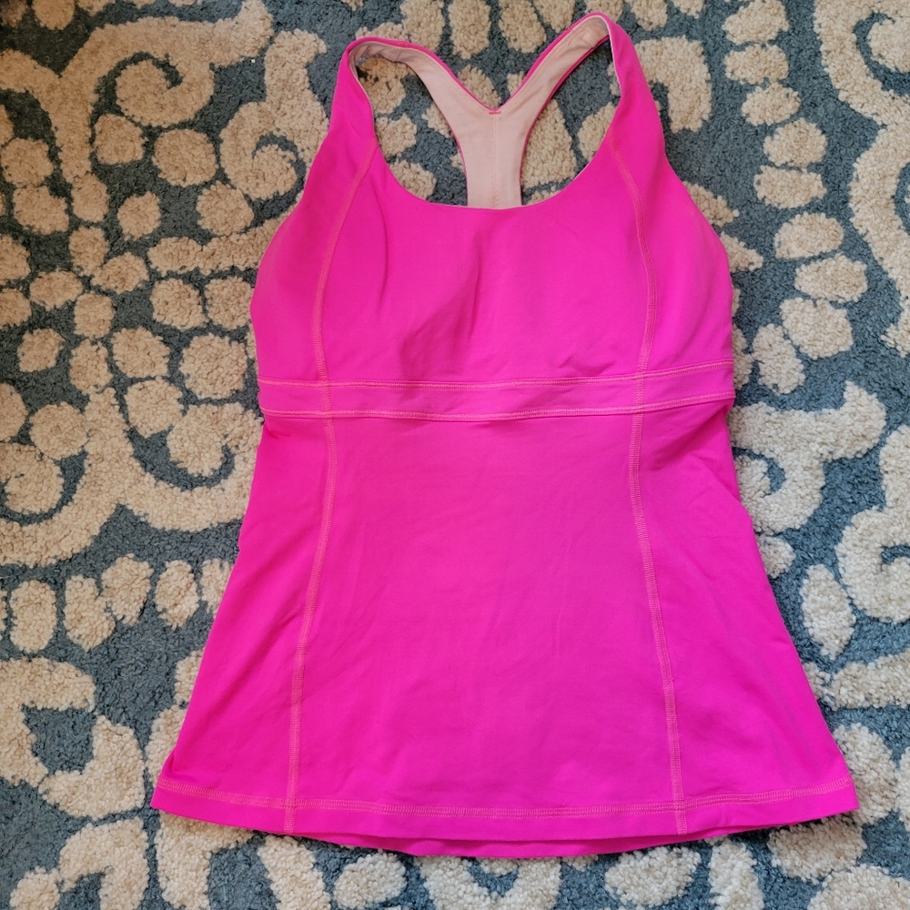 Lululemon Tank pink Built-In Bra Racerback small